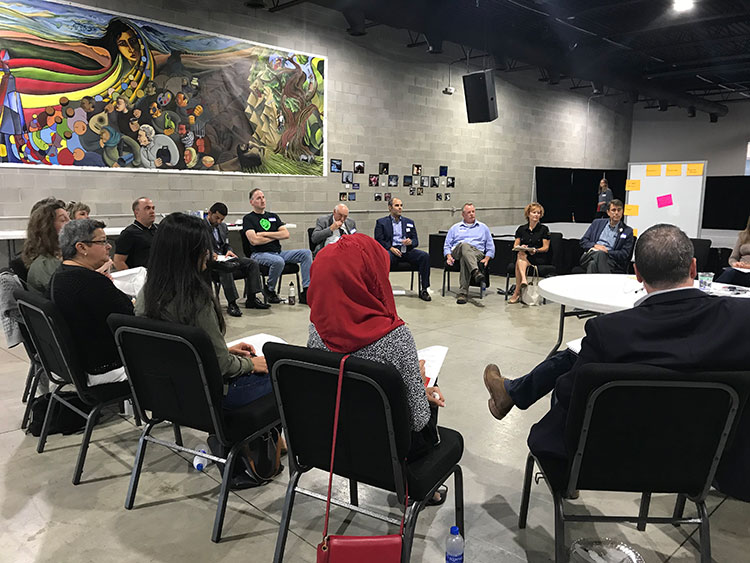 Entrepreneurs convene in the Annex in Dearborn.