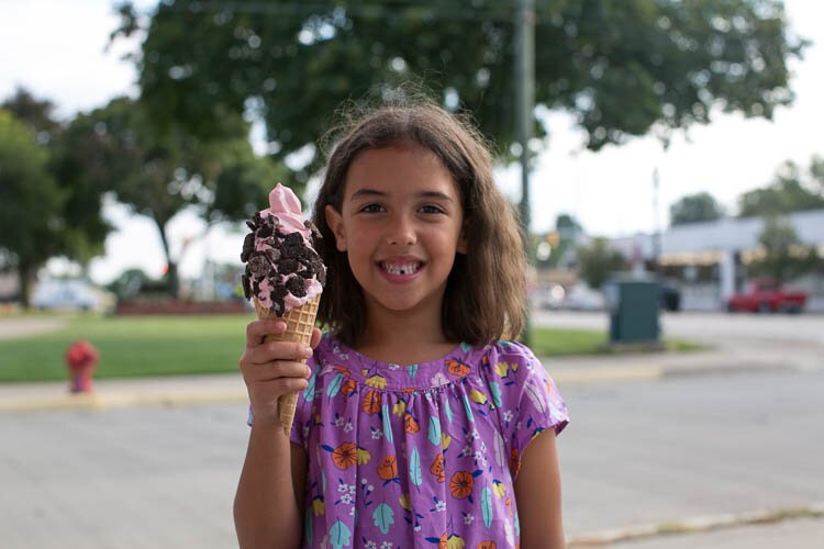 Enjoying a cone at Doug's delights in Hazel Park.