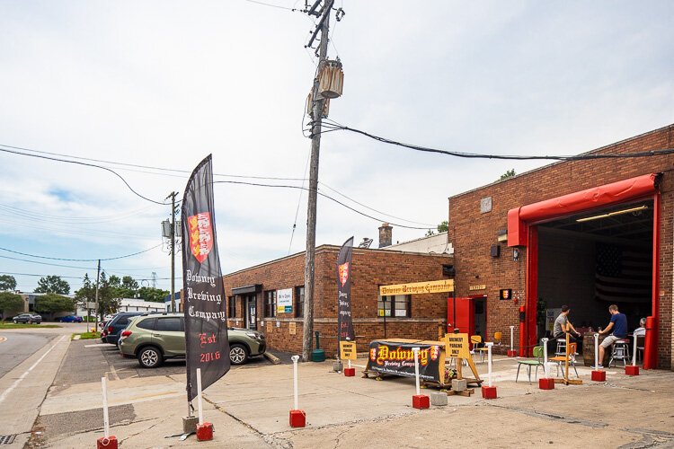 The new outdoor seating at Downey Brewing Company