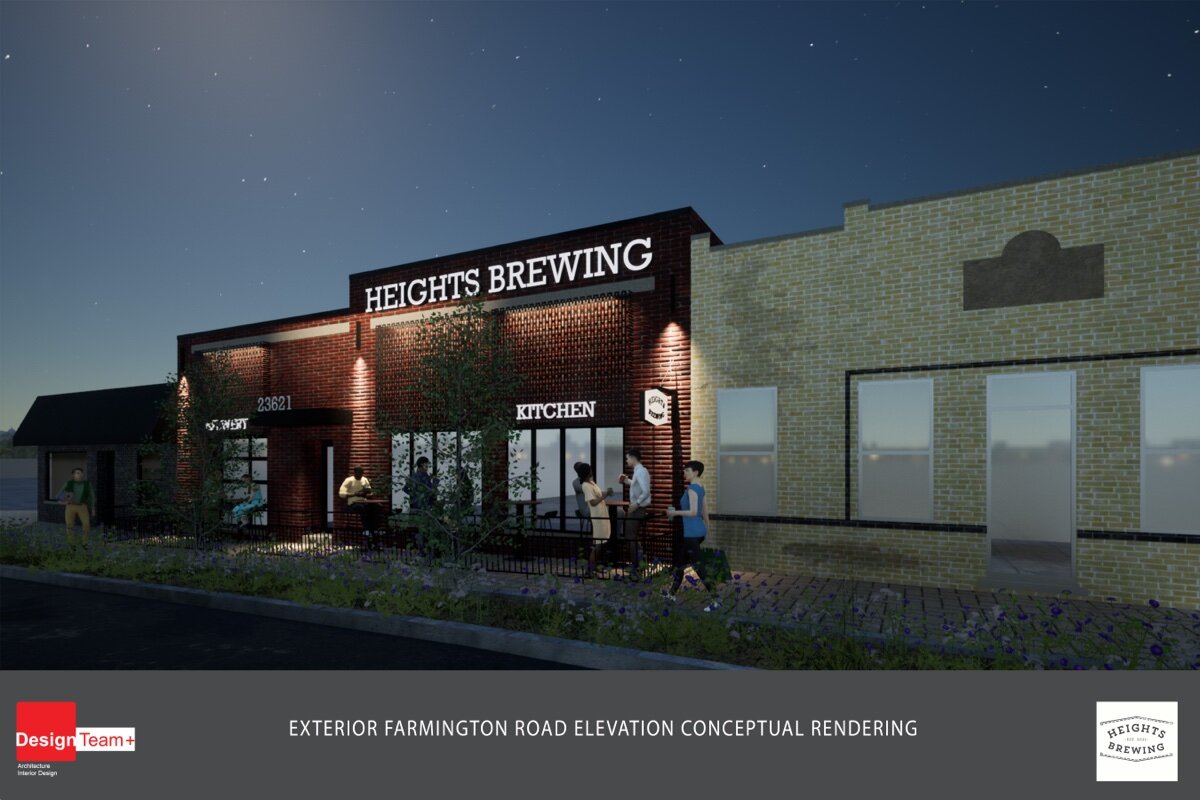 Rendering of Heights Brewing in downtown Ferndale.