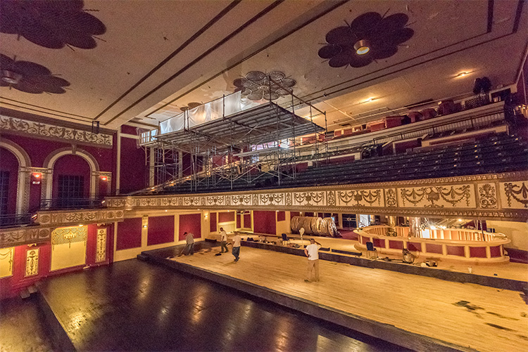 The Emerald Theatre  (now named the Macomb Music Theatre) under renovation. Photo by Doug Coombe. 
