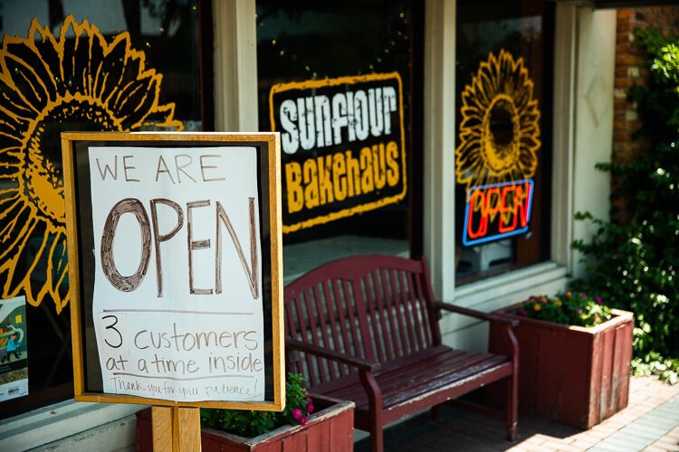 Three customers at a time at Sunflour Bakehaus