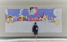 Artist MaryLou Stillwagon Stropoli and the beginnings of her mural