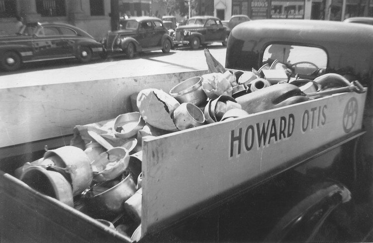 The theater was a collection site for scrap metal during World War II