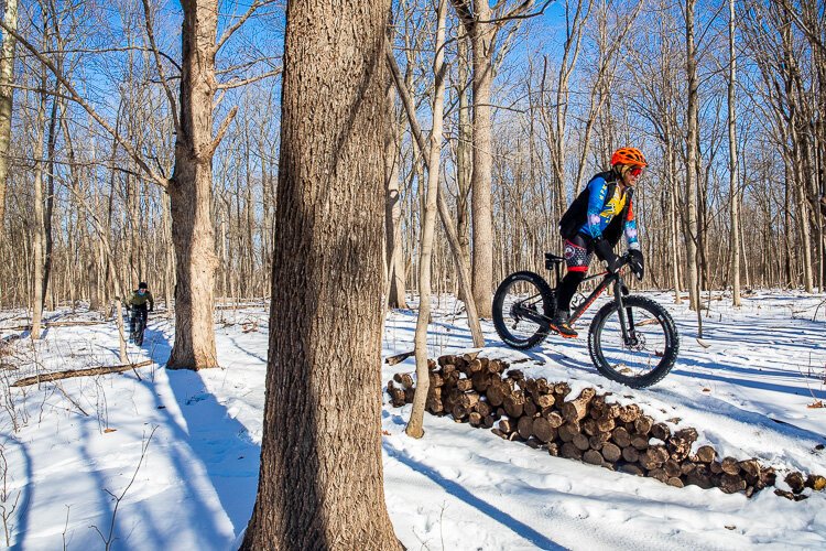 Hitting a ramp at River Bends Park.