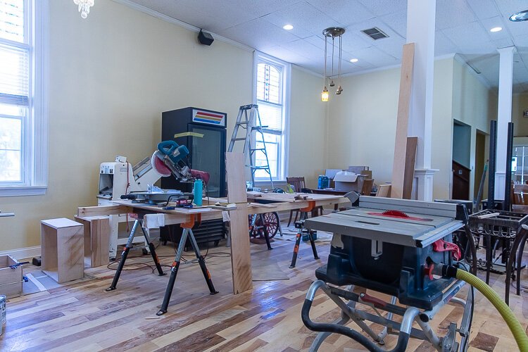 Work is also underway at Blue Hat Coffee, which could open by September.