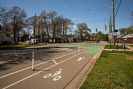 Bike lanes in Ferndale. Photo by David Lewinski.
