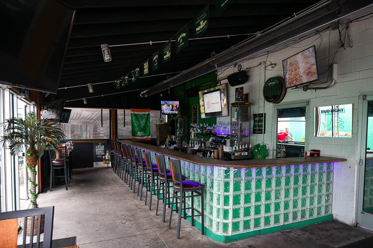 Outdoor bar at House of Shamrocks.