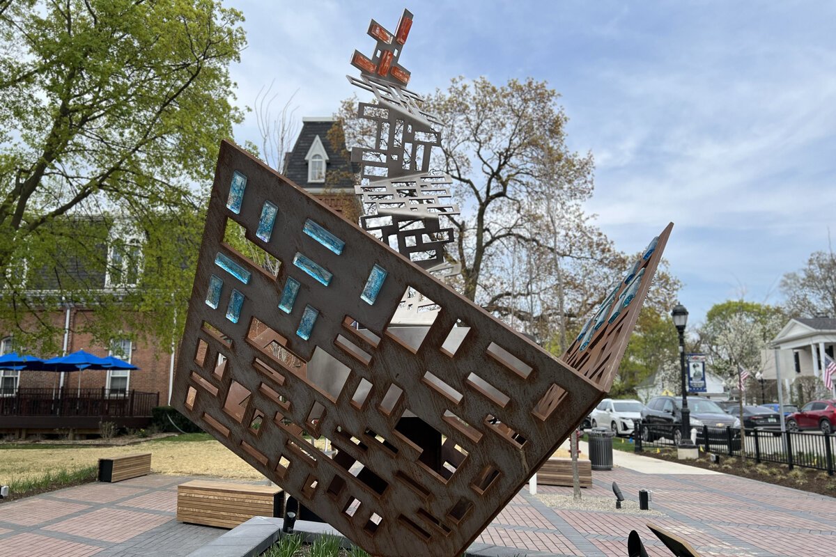 Erik and Israel Nordin of Detroit Design Center created the sculptures for Masons Corner.