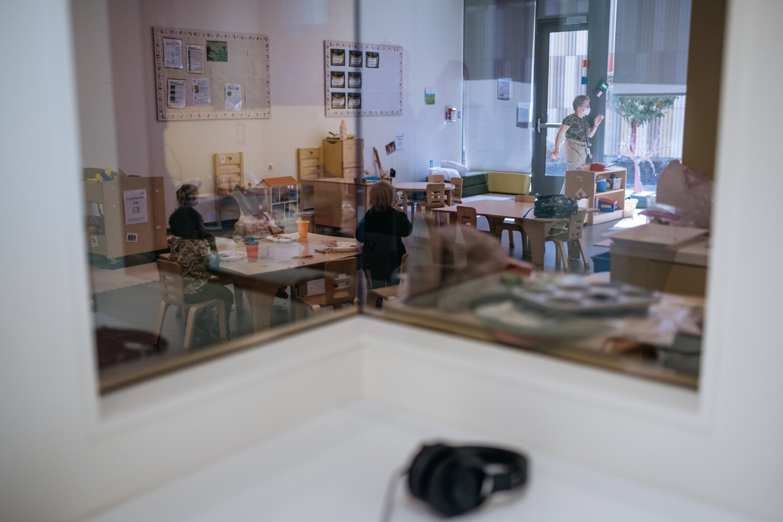 In the older classrooms, 4-year-old children are prepping for kindergarten. The center's design includes the flexibility to convert older classrooms based on their student size.