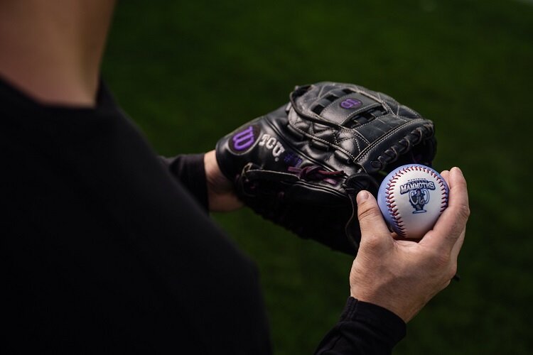 Cal Coughlin with USPBL baseball.