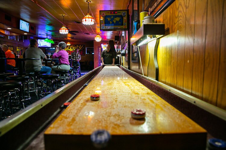 Shuffleboard at The Kozy Lounge.