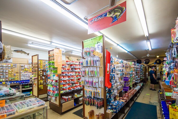 Inside Lakeside Fishing SHop.