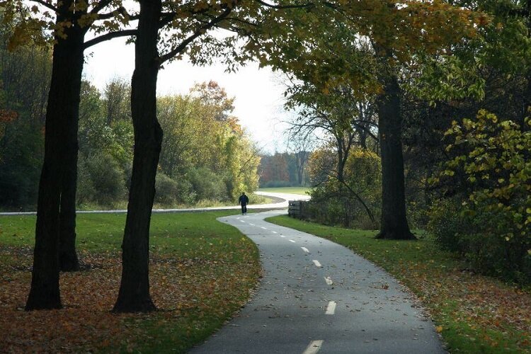 Taking a jog at Lower Huron Metropark.