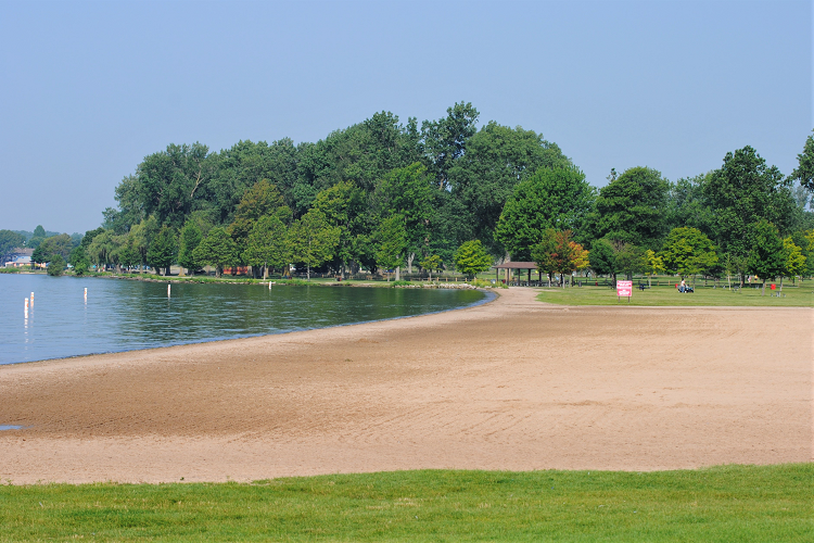 The beach at Lake St. Clair Metropark.