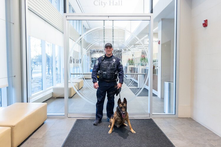 Officer Michael Hodakosi and K-9 Mase.
