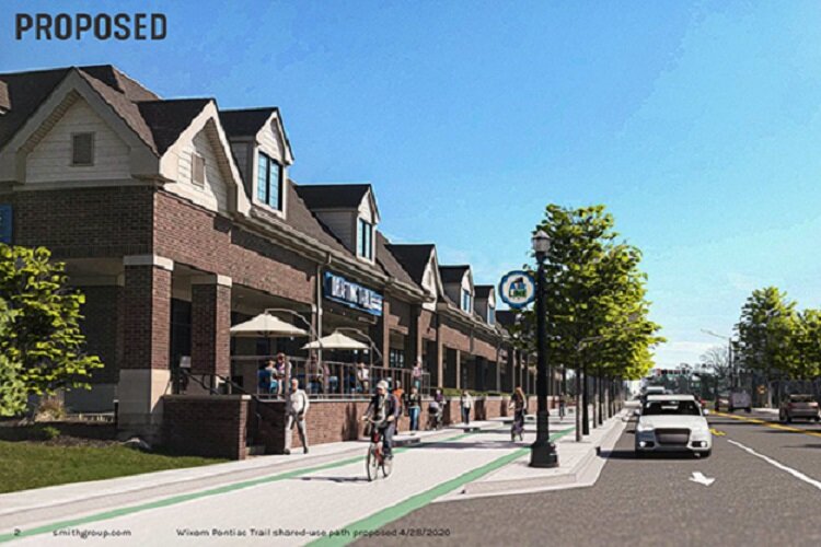 Rendering of proposed downtown Wixom trail segment.