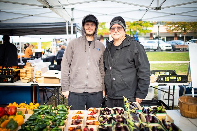 Mark and son Steve McCoy, McCoy Farms certified organic produce in Farmington. 