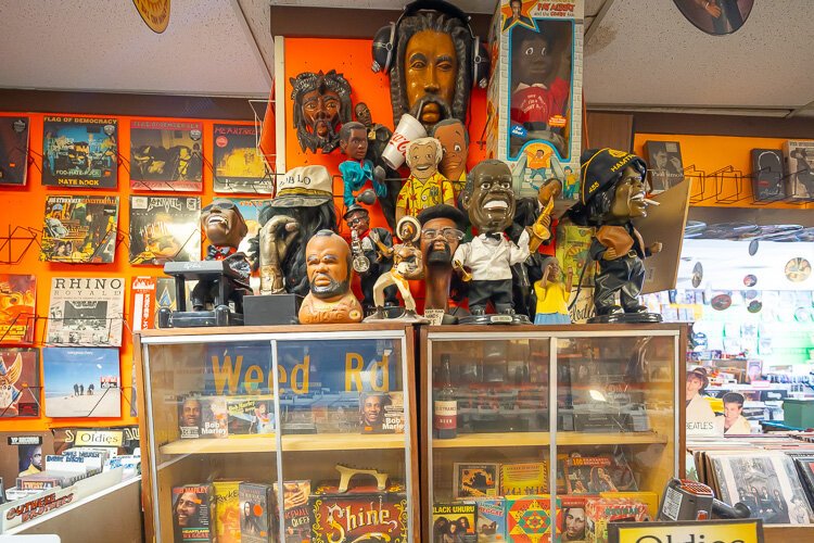 Some of the memorabilia that can be found at M&M.