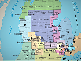 Michigan Congressional Districts. Source: Wikimedia Commons