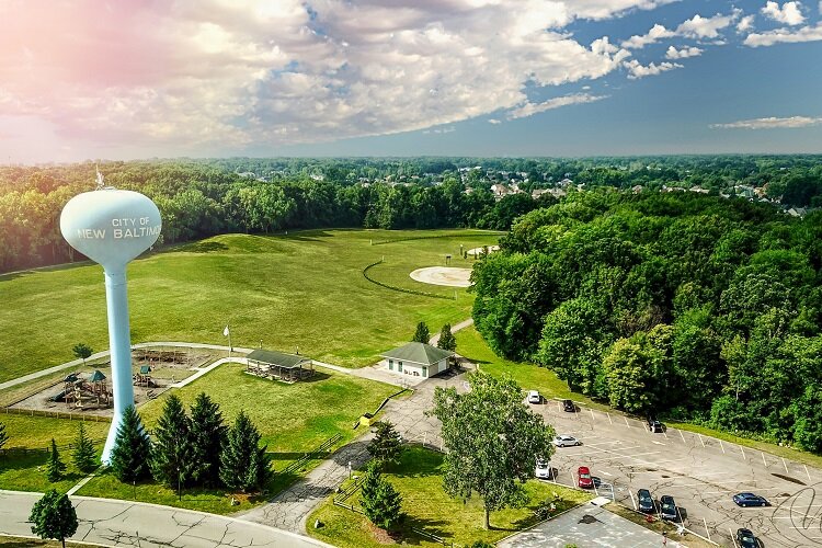 A view from above at the  Maynard "Red" Aurand Memorial Park in New Baltimore's.