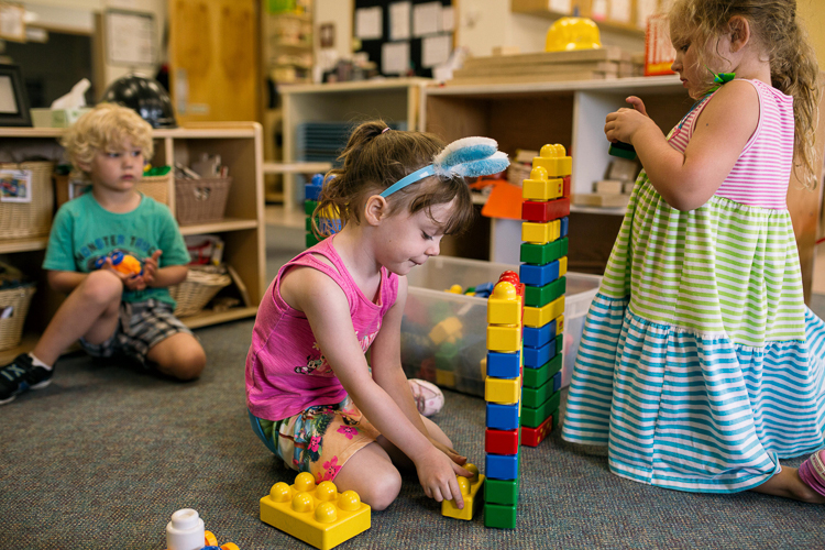 Children play at Little Oaks, Oakland County's onsite childcare center. Photo by Nick Hagen.