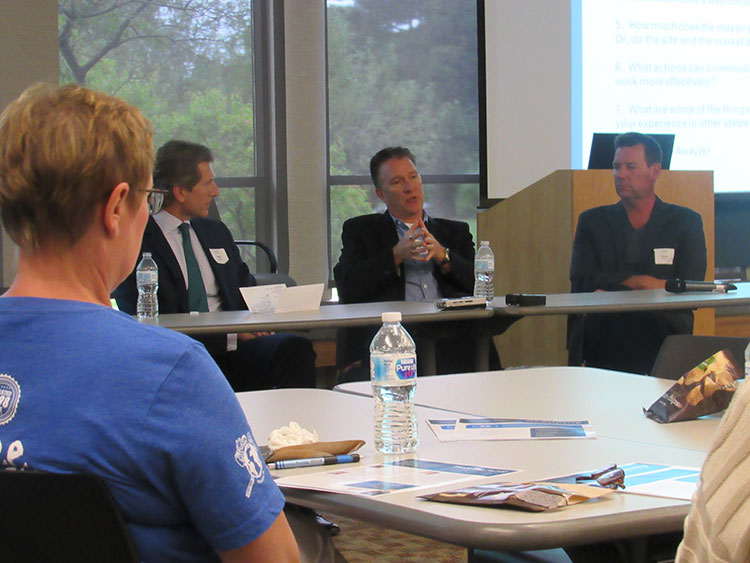 Kyle Westberg speaks to the panel. Photo by Micah Walker.