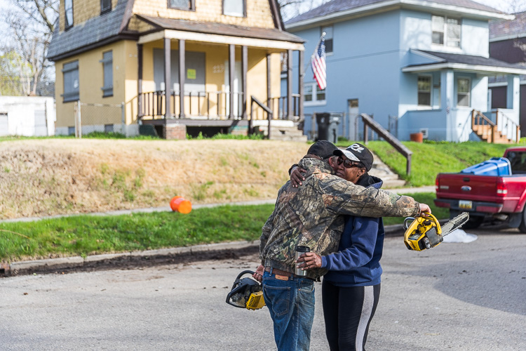 Friends with chainsaws. Photo by David Lewinski.