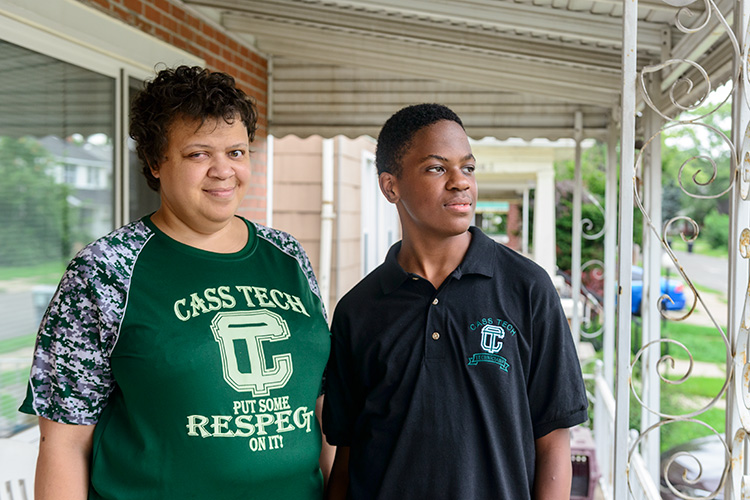 Sabrina Simmons and her son Stephen Warren. Photo by Doug Coombe.