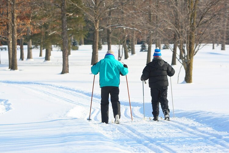 Cross-country skiing at Stony Creek Metropark