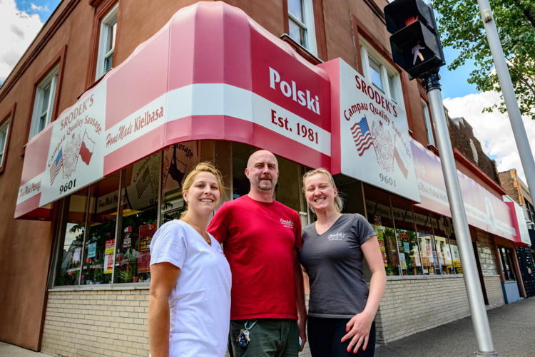 Rachel, Radoslaw and Magdalena Srodek (Rachel is Radoslaw's wife). Photo by Doug Coombe.