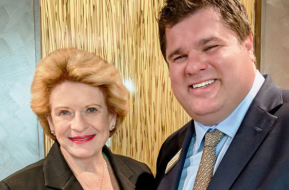 Sen. Stabenow with Brent Wirth