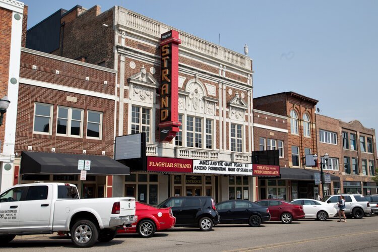 The Strand Theatre in downtown Pontiac.