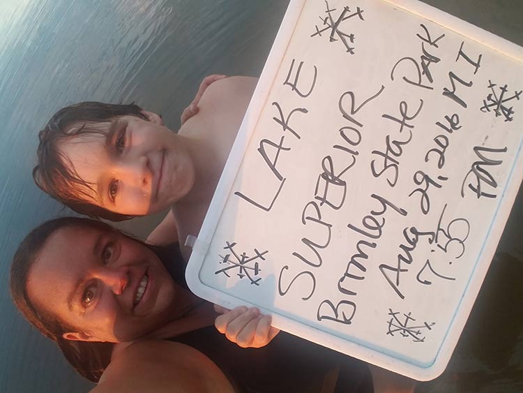 Selfie at Lake Superior: Michele Arquette-Palermo and son Dominic Palermo