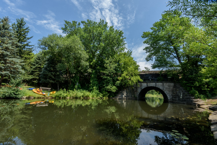 The Arch along the Huron River in downtown Milford.