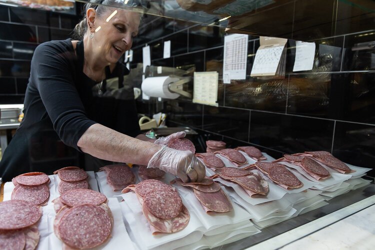 Slicing meat at Ventimiglia's.