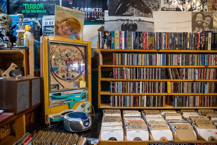 Spooky decor is just part of the charm at Weirdsville Records.