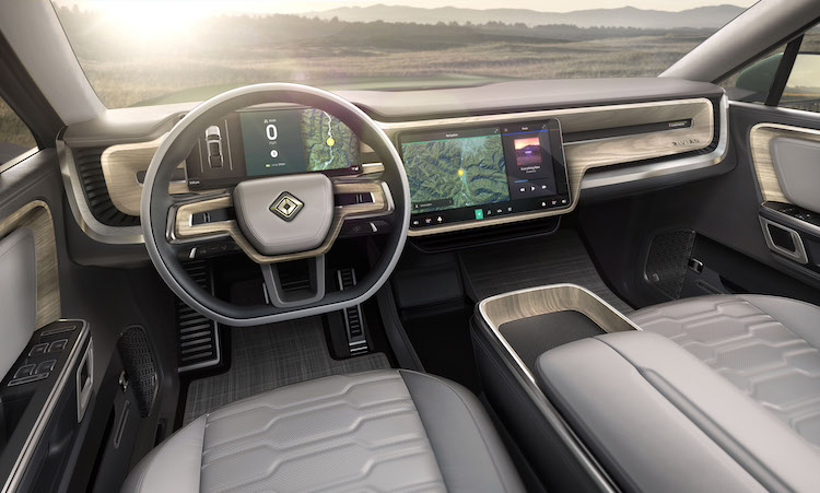 Rivian R1S SUV interior.