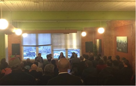 A room full of entrepreneurs listen in at Bamboo Detroit