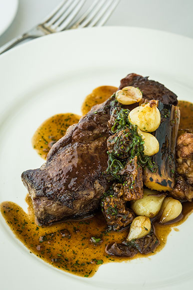 Forest Grill Aged Strip Loin with Veal Sweetbread and Morels