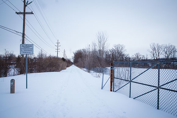 The Paint Creek Trail Next to Future Condo Development Site-Rochester