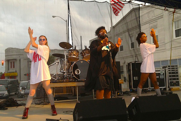 Tunde Olaniran with dancers at Hamtramck Labor Day Festival
