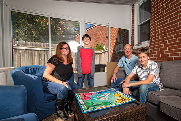 Jenny Buchman and her family at their home in Royal Oak