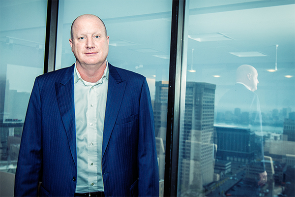 Trevor Lauer at the Edison Plaza Building at DTE Headquarters