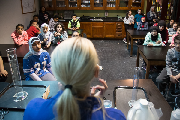 A class at the Michigan Science Center