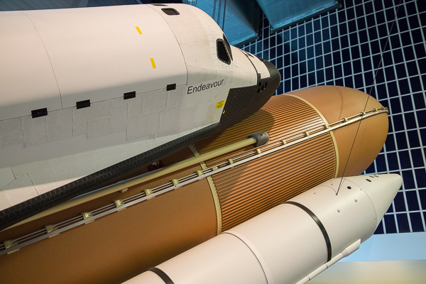 A replica space shuttle at the Michigan Science Center