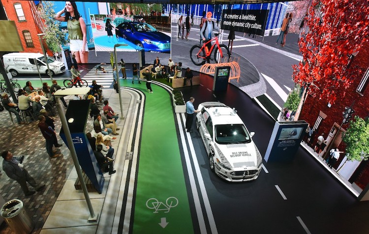 Ford’s Living Street display at CES 2018 showcases the City of Tomorrow.