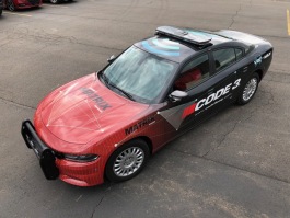 A Code 3 police car equipped with Danlaw technology.