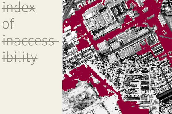 Index of Inaccessibilty (Re-drawing borders of GM Poletown Plant) - installation by Ludmila Ferrari, Juan Leal, and Félix Zamora