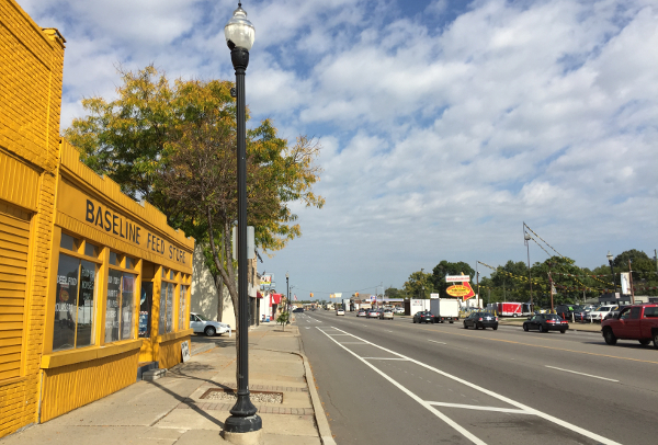 A bike lane on Van Dyke in Warren